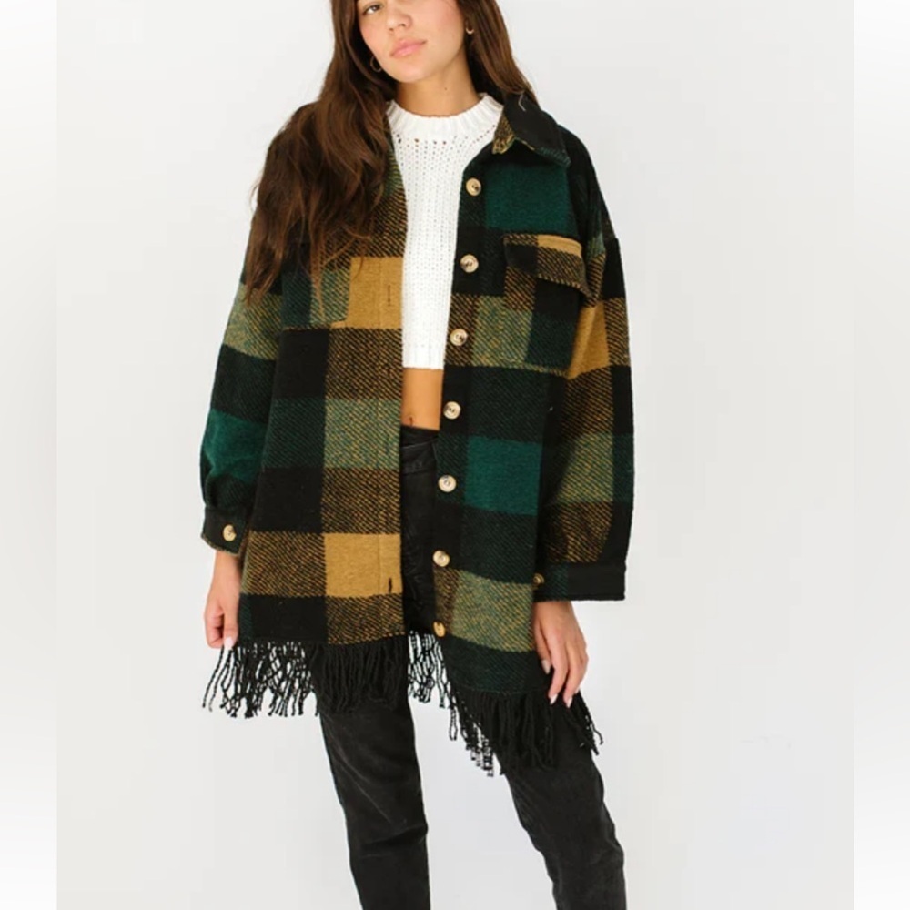 Ellison plaid jacket with fringe - Picture 3 of 9